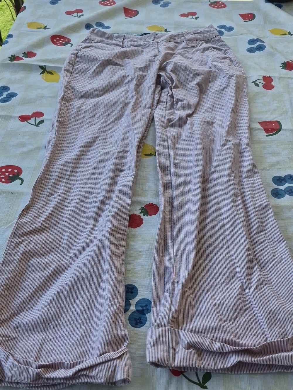 BODEN 🇬🇧 COTTON PANTS👖Red, White, & Blue PIN STRIPES👖US 6/BRIT 10R ♥️ EUC
